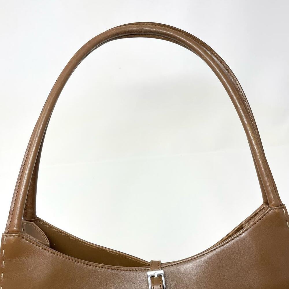 Gucci Vintage Brown Leather Topstitch Shoulder Hobo Bag Purse - Picture 11 of 16